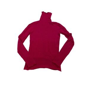 MANTO Fuchsia Cashmere Turtleneck Sweater Long Sleeve‎ Made in Italy Women's S